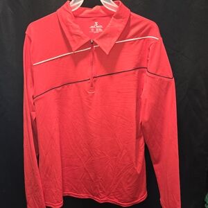 Jack Smith XL Quarter-Zip Golf Pullover Red Striped Performance Top